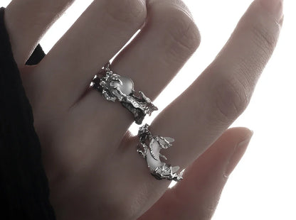 Celestial Trio: Sun, Moon & Stars Textured Ring
