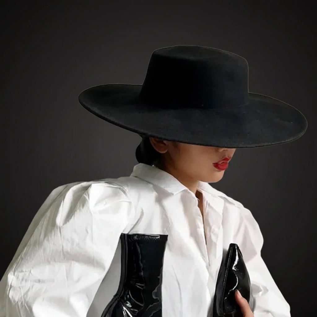 Wide Brim Fedora Hat — Women's French Style