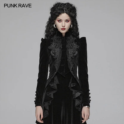 Gothic Puff Long Sleeved Black Short Coat