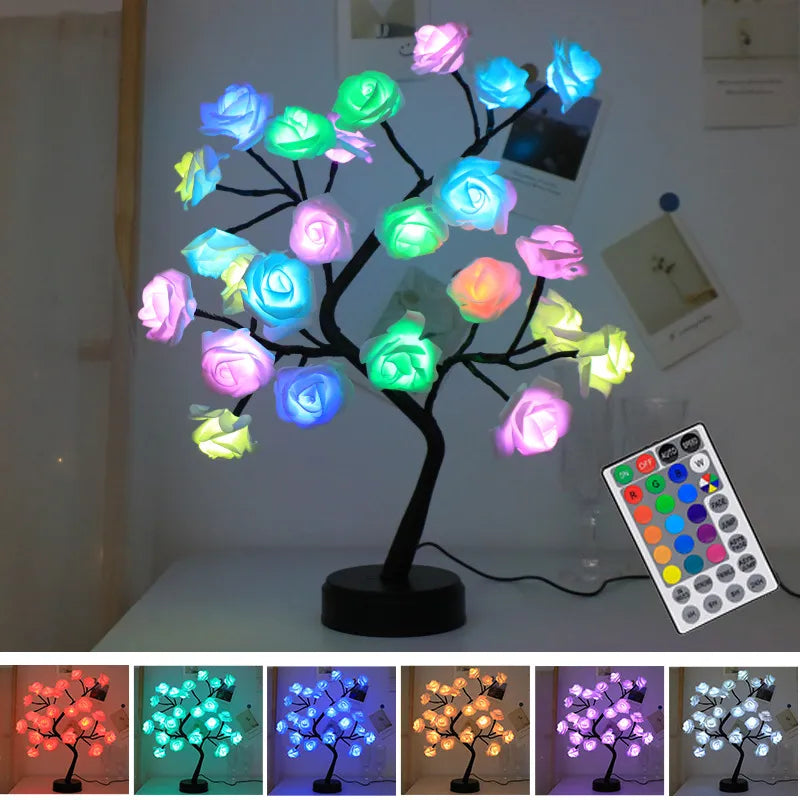 Rose Flower Tree Lights Decoration Gift