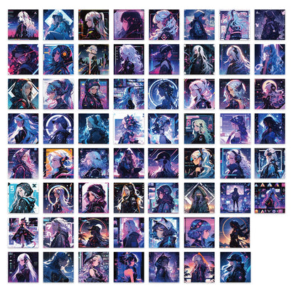 Cyberpunk Girl Varied Stickers