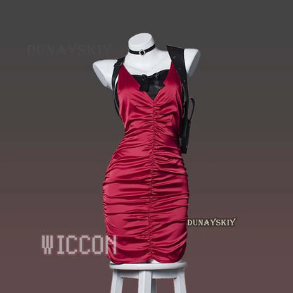 Ada Wong Evil Cheongsam Cosplay Costume Set