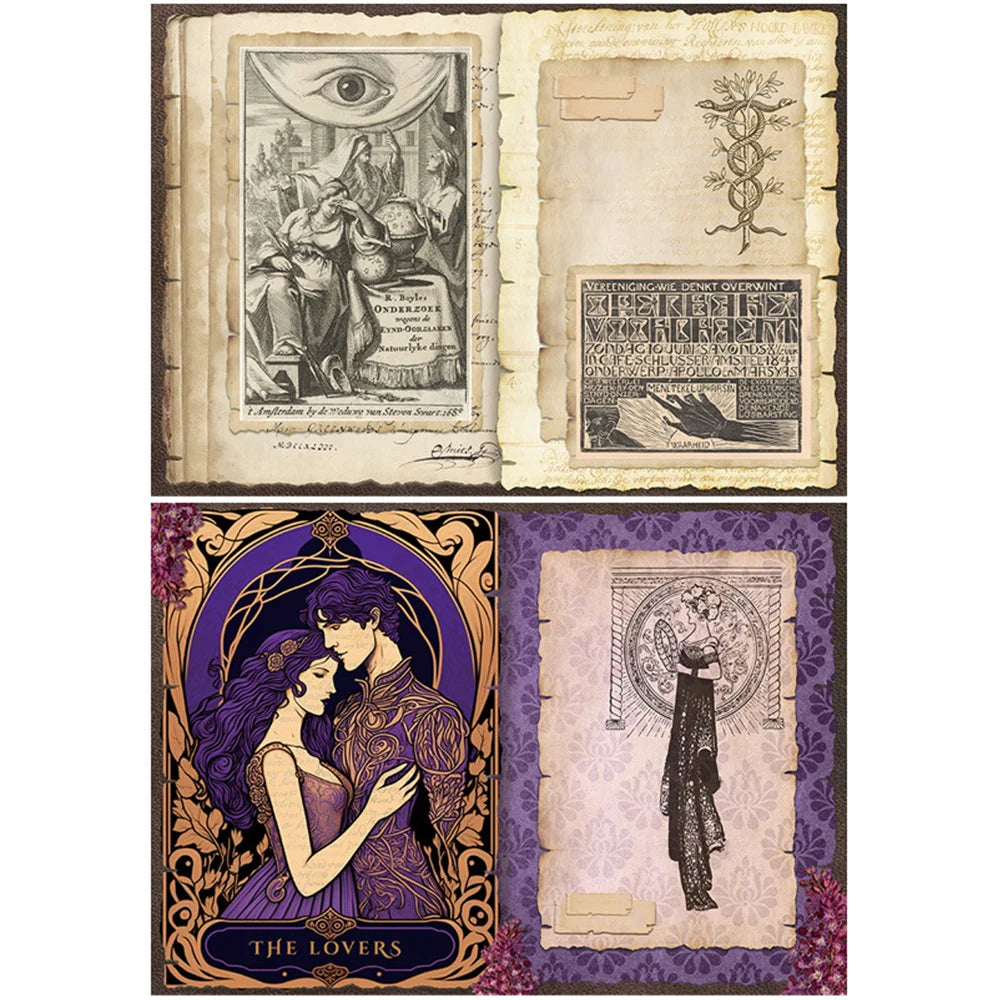 Vintage Magic Witch Tarot Stickers