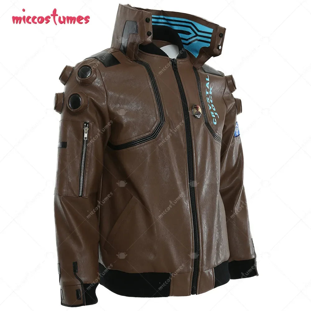 Miccostumes Unisex Women Men Coplay Costume Leather Jacket halloween costumes