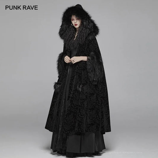 Gorgeous Winter Hooded Cloak Victorian Court Long Coat Cape