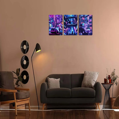Neon Vibes Metal Tin Sign: Retro Wall Art Decor