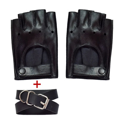 Half Finger hollow out gloves leather