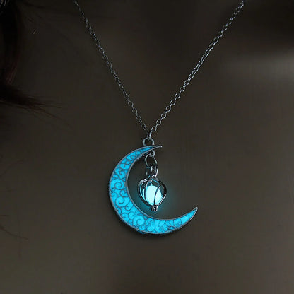 GlowMoon Choker: Luminous Pendant for Teens & Women
