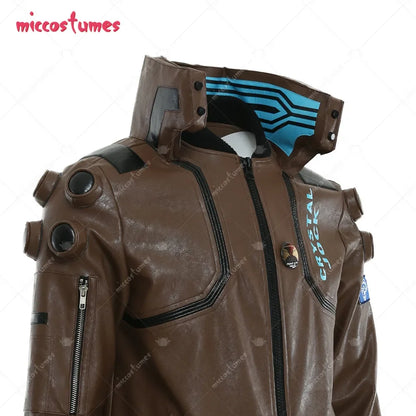 Miccostumes Unisex Women Men Coplay Costume Leather Jacket halloween costumes