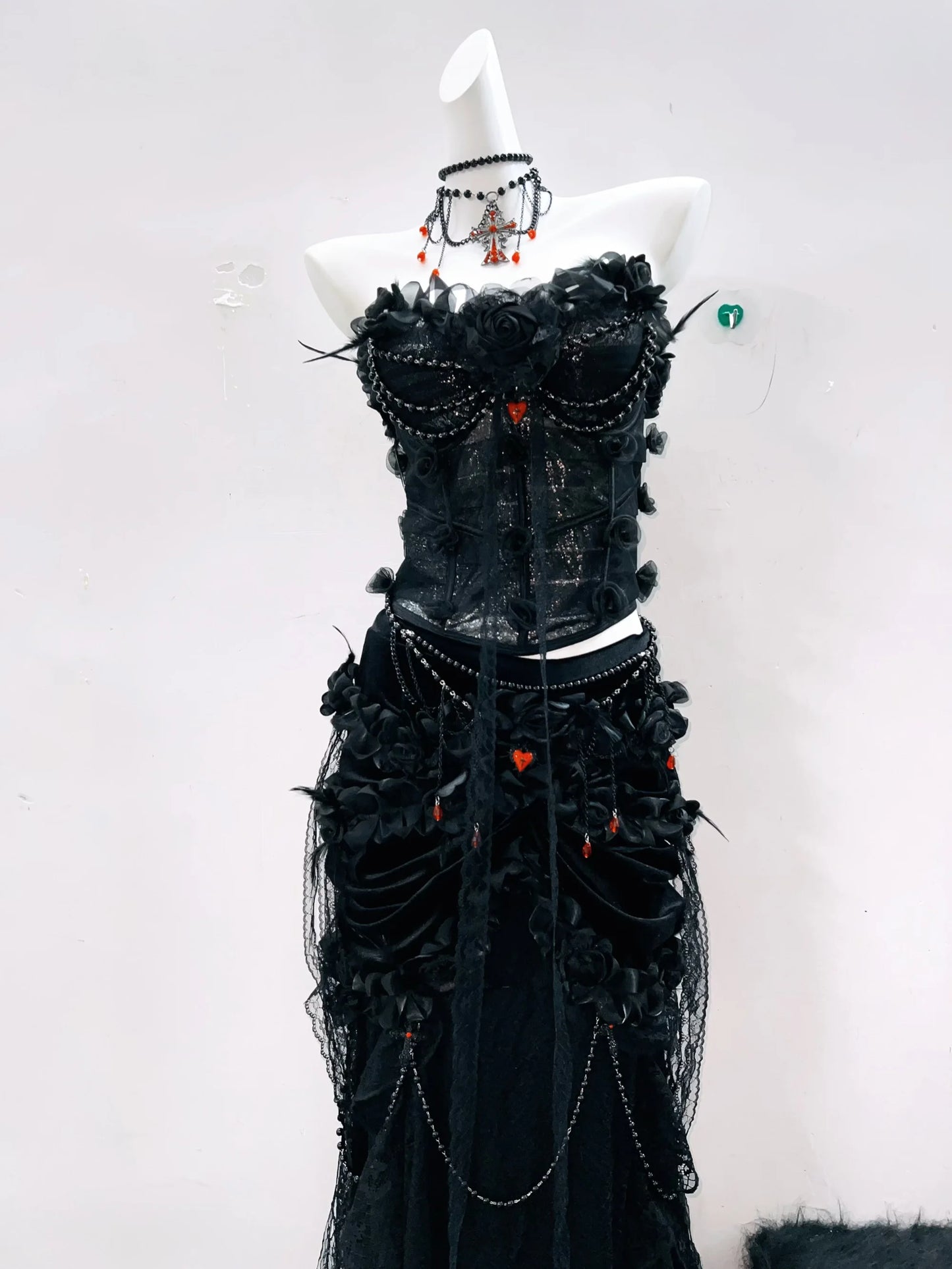 Y2K Lace Crop Top Set