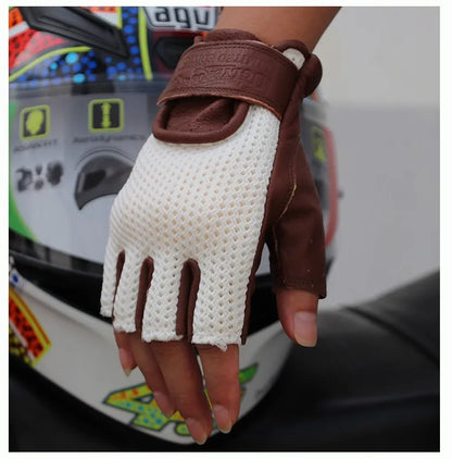 Retro Breeze Half-Finger Motorcycle Gloves