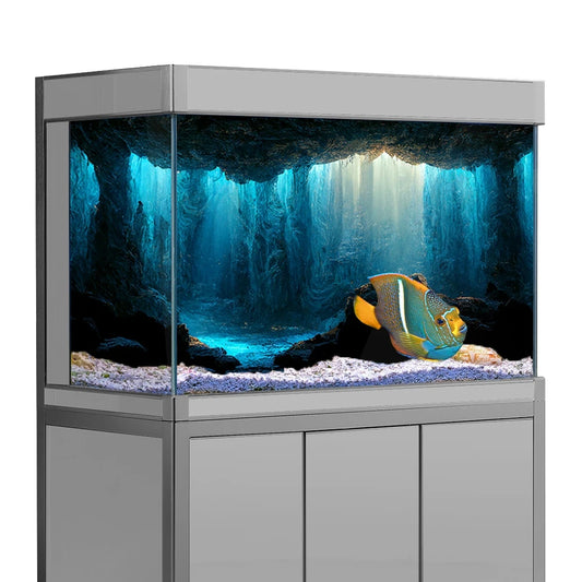 Aquarium Background Sticker, Underwater Cave Stone