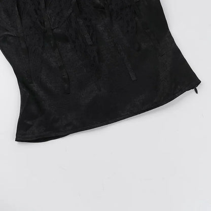 Nostalgic Lace Gothic Crop Tank for Retro Street Style