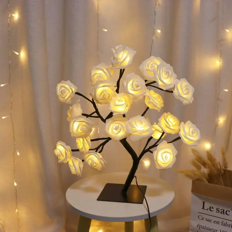 Table Lamp Flower Tree 24 Heads Rose