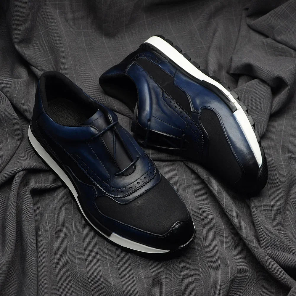 Luxury Brand Design Men's Sneakers Real Leather