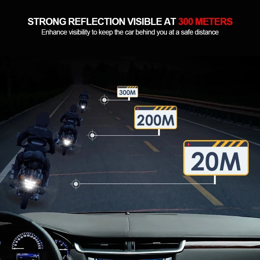 Reflective Trapezoid Motorcycle Warning Stickers