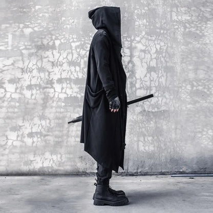 Black Hooded Wizard Trench Coat