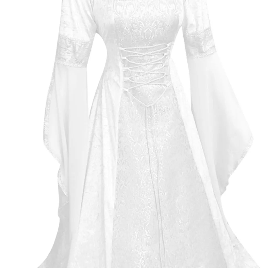Gothic Hooded Flare Sleeve Maxi Dress