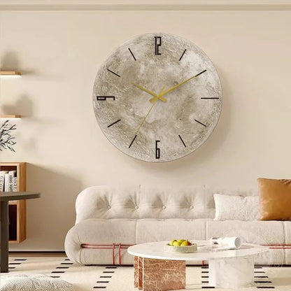 Celestial Sandstone Moon Clock & Light Decor