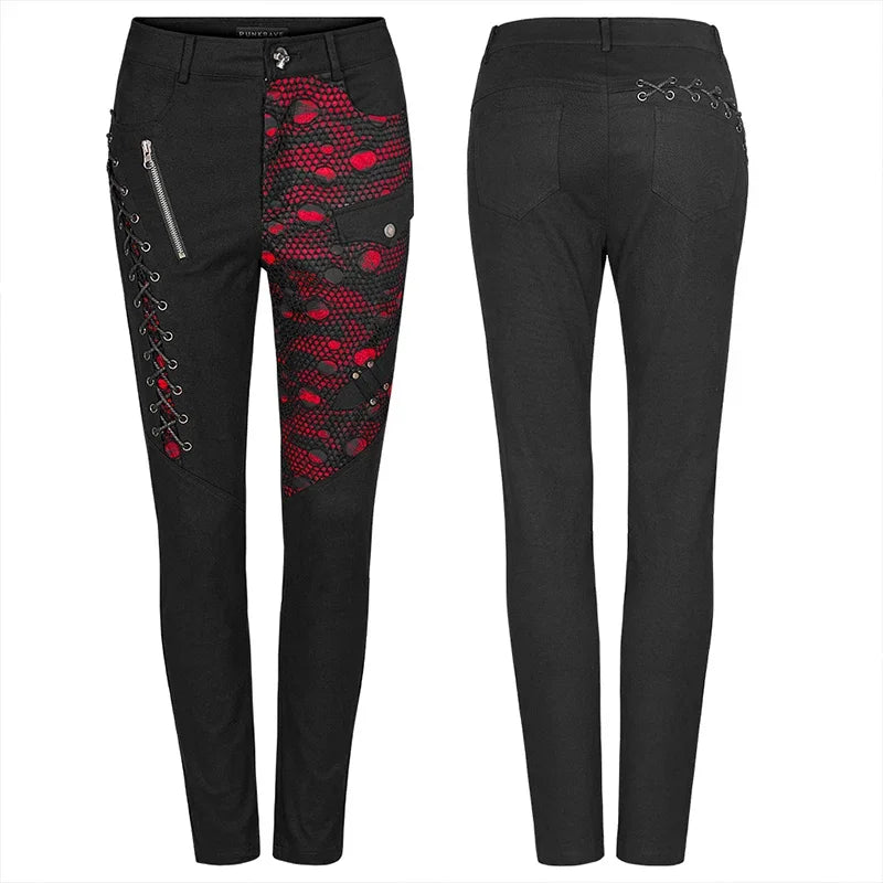 Blood Dark Denim Trousers Stitching Skinny Pants