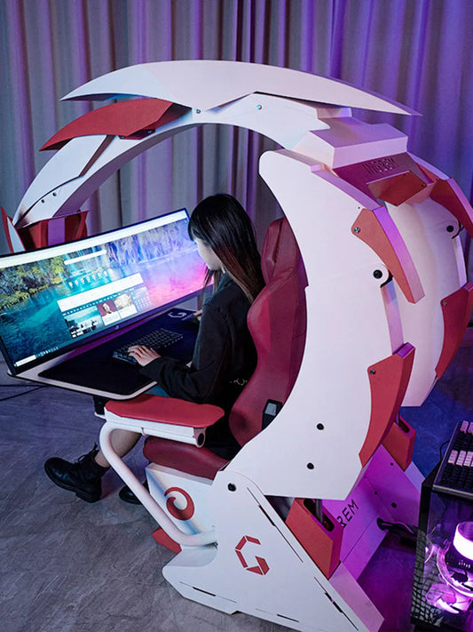 Cockpit Ergonomic Computer Chair Integrated Game Tables