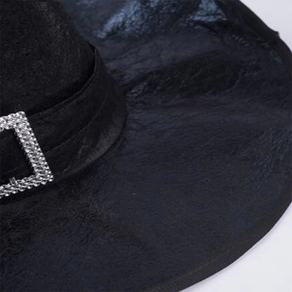 Enchanted Black Wizard Hat for Masquerade & Cosplay