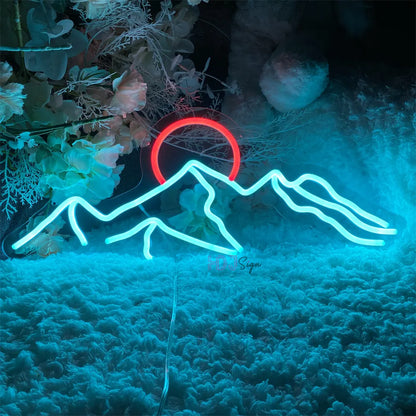 Led Neon Sign Moutain and Sun Neon Light