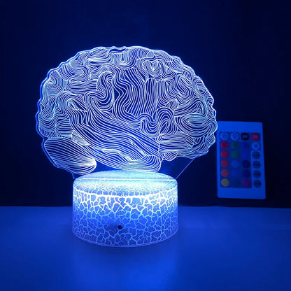 Brain Shape 3D Illusion Lamp