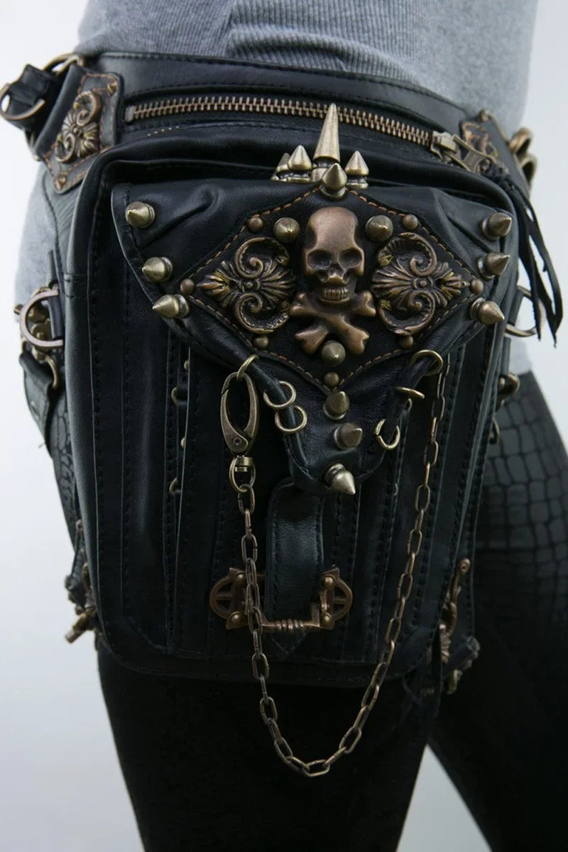 Women's Fanny Pack Steam Punk Waist Leg Hip Belt Messenger