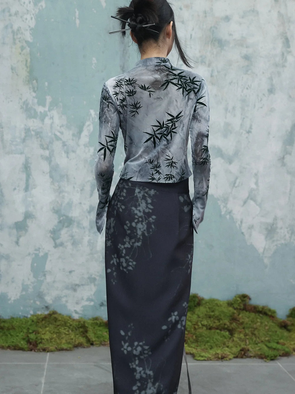 UMI MAO Bamboo Leaf Tie-Dye Spring Shirt