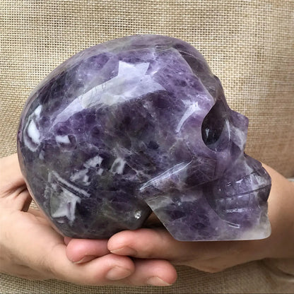 Natural Dreamy Amethyst Energy Crystal Skull
