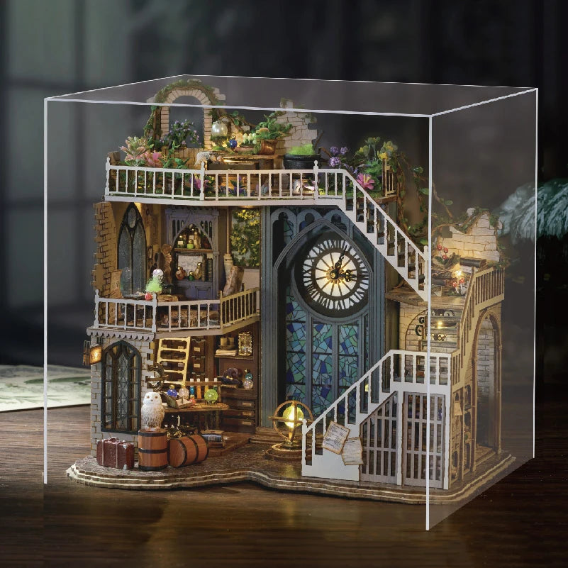 Dollhouse Roombox Magic Workshop Garden With Light