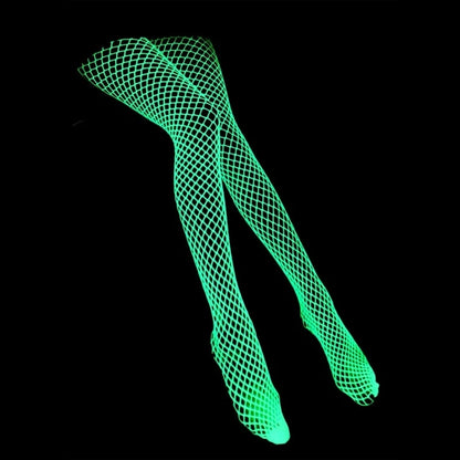 Sexy Hollow Out Fishnet Stockings Seductive Glow In The Dark