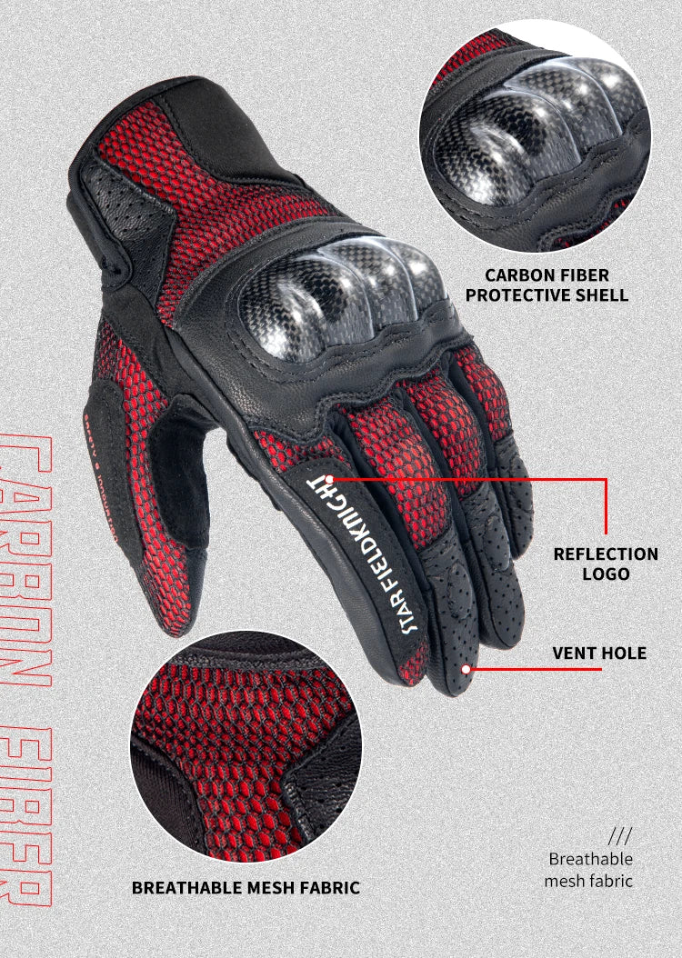 Star Field Knight Carbon Fiber Summer Bike Gloves