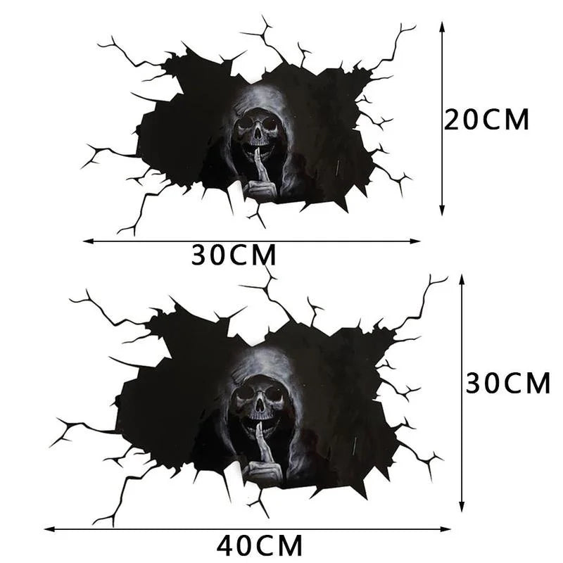 Skull Sticker Car Rear Windshield Horror Silent Atmosphere