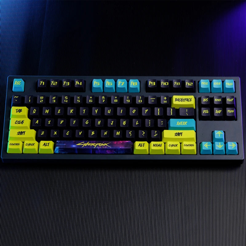 Cyberpunk Theme Keycaps 129 Keys Cherry Profile