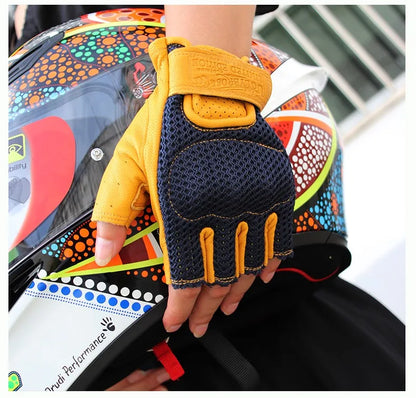 Retro Breeze Half-Finger Motorcycle Gloves