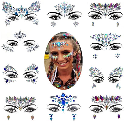 Makeup Glitter on Face Crystals Jewelry Sticker