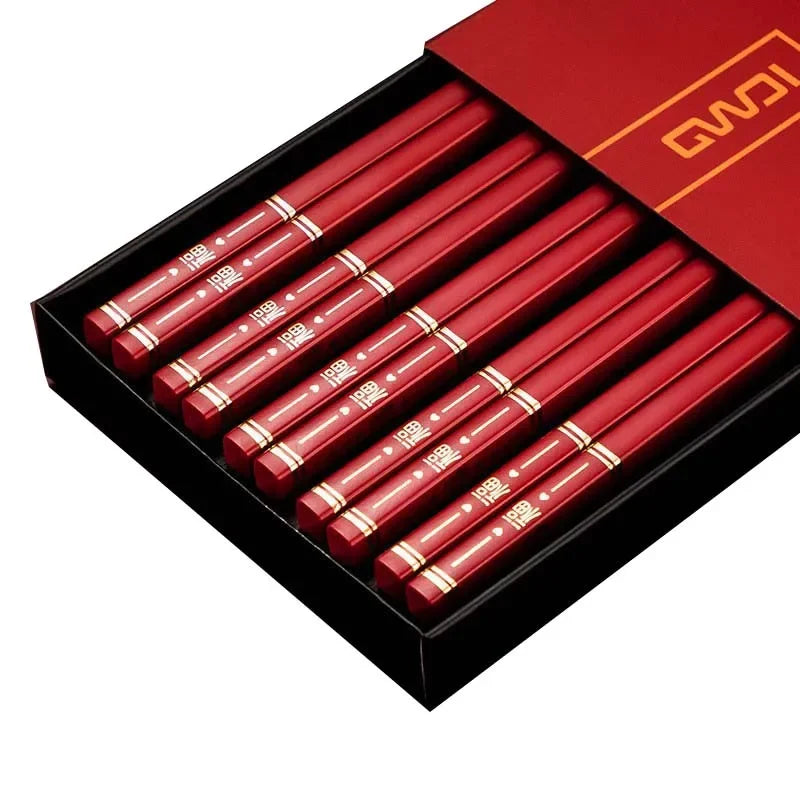 Japanese Non-Slip Chopsticks — 5 Pairs Metal