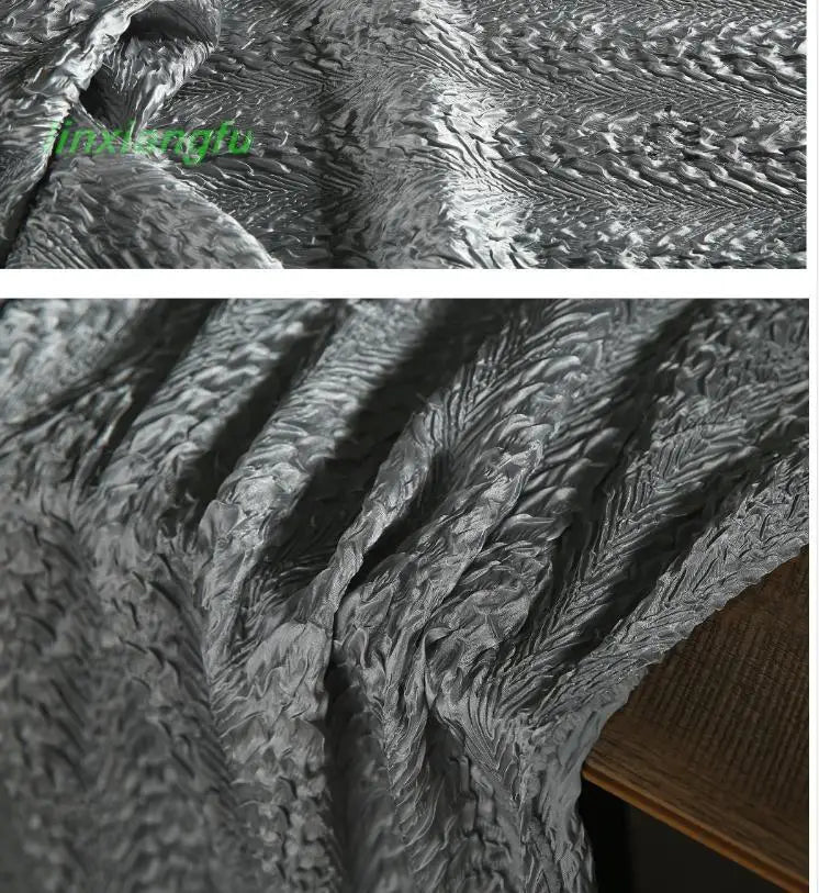 Silver dragon pattern Lin texture reconstruction designer fabric.