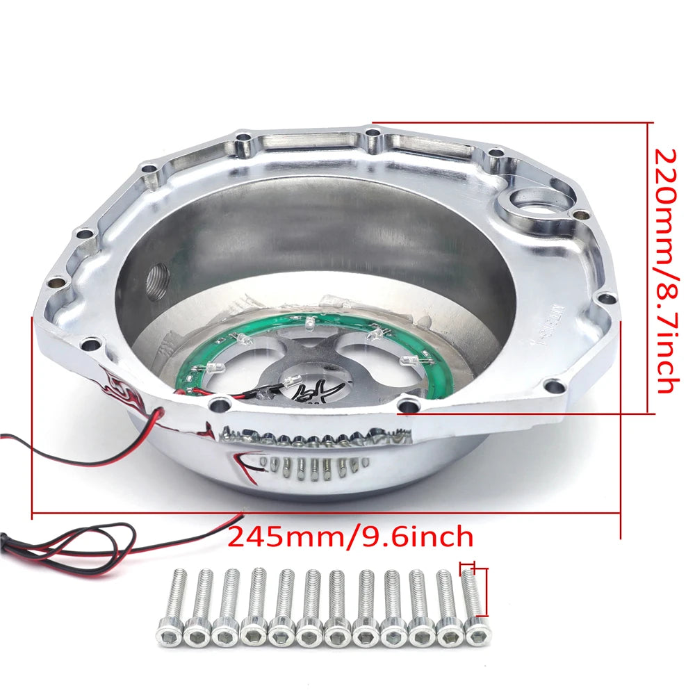 Suzuki GSX1300R Blue LED Clutch Cover - See-Through