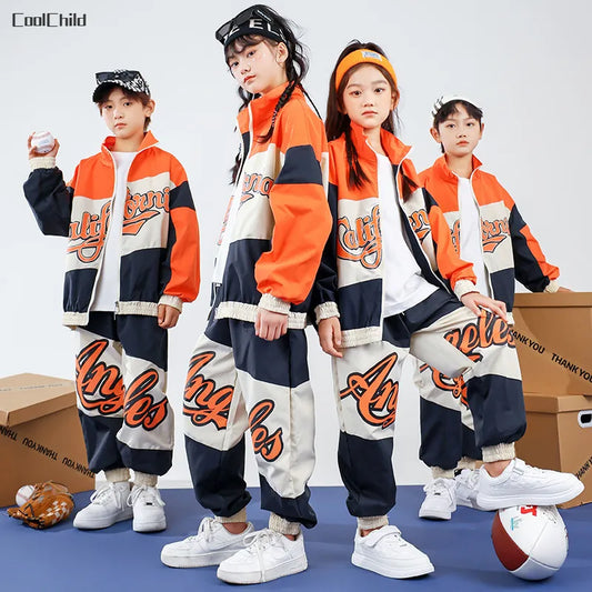 Boys Hip Hop Baseball Jacket Street Dance