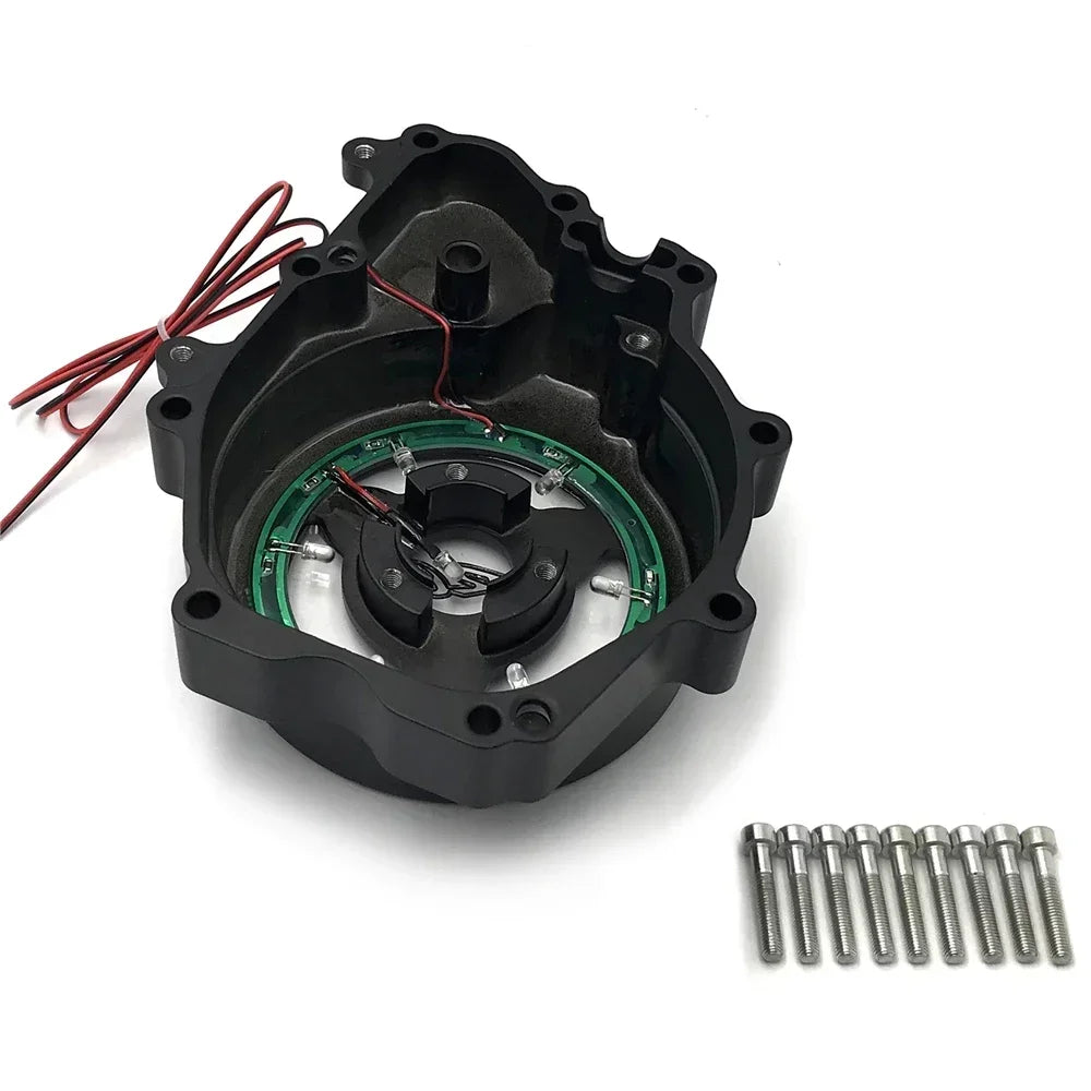 Yamaha R6 LED Engine Stator Cover - Black Billet