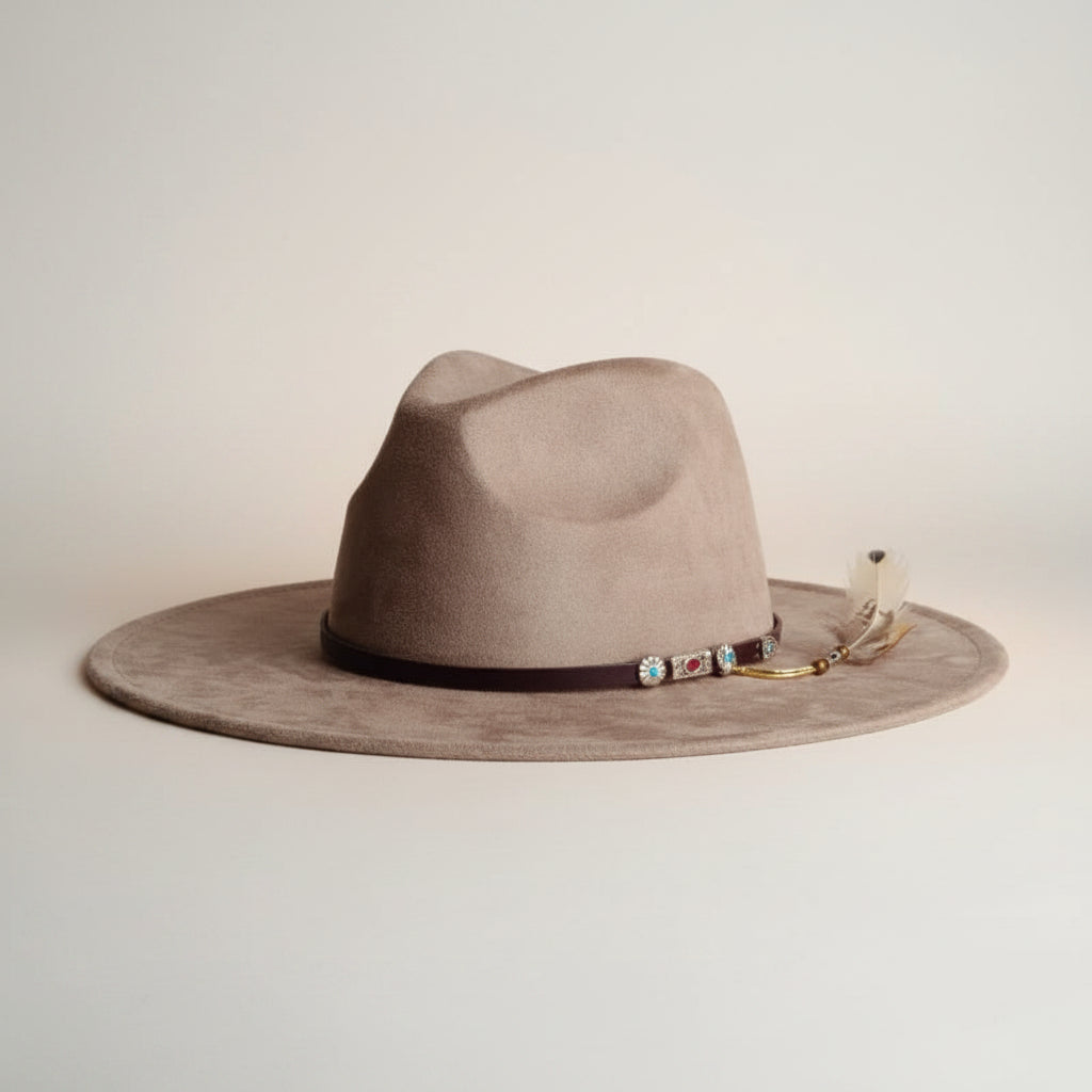 Wide Brim Suede Fedora — 36 Colors