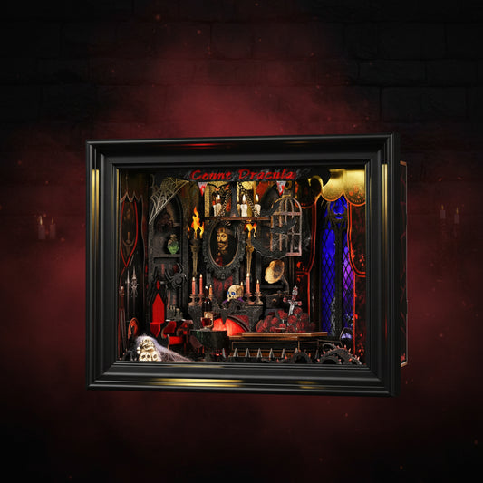 Vampire Book Nook Kit — Dracula Gothic DIY Wooden Puzzle