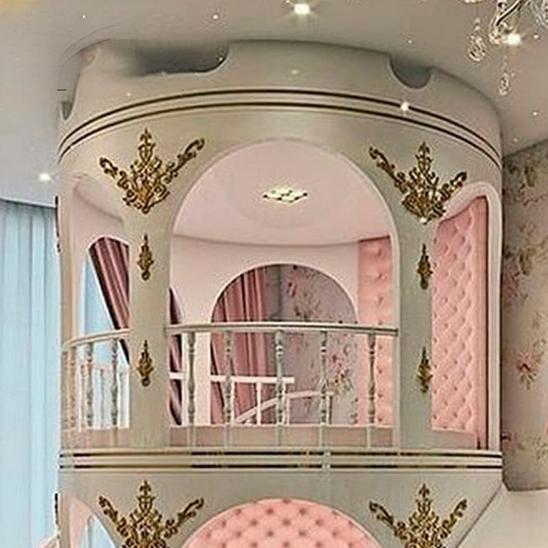 All Solid Wood Girl Castle Princess Round Bed Villa Court