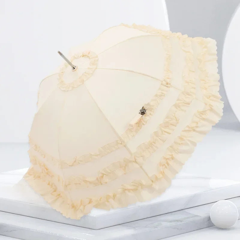 Cute Princess Lace Umbrella Long Handle Pagoda