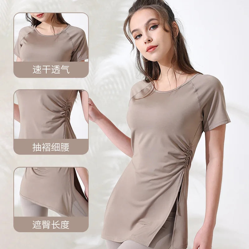 Women Workout Shirts Sports Top Breathable Wear
