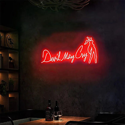 Devil May Cry LED Neon Wall Art: Gamer's Dream!