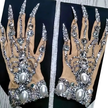 Sparkly Big Crystal Wrist Gloves age Wear